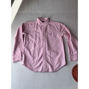 Ralph Lauren pink button front shirt Oxford boys Size 12